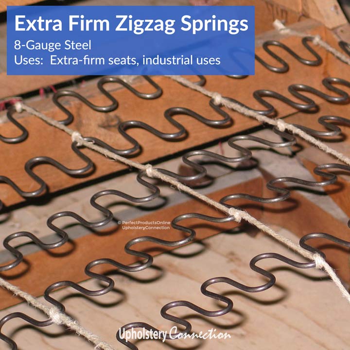 Zig Zag Springs, No-Sag Springs, Sinuous Springs, No-Sag Clips, Zig Zag  Clips, chair seat, Upholstery Foundation, Zig Zag Clips, No Sag Clips -  Upholstery Connection